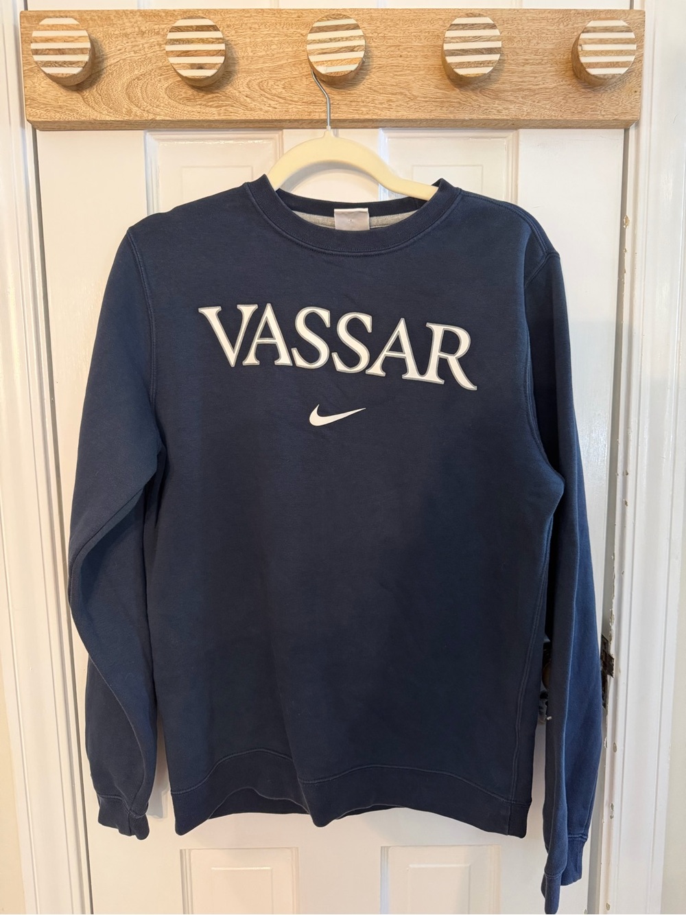 Nike Navy Vassar Crewneck Sweatshirt with White Logo